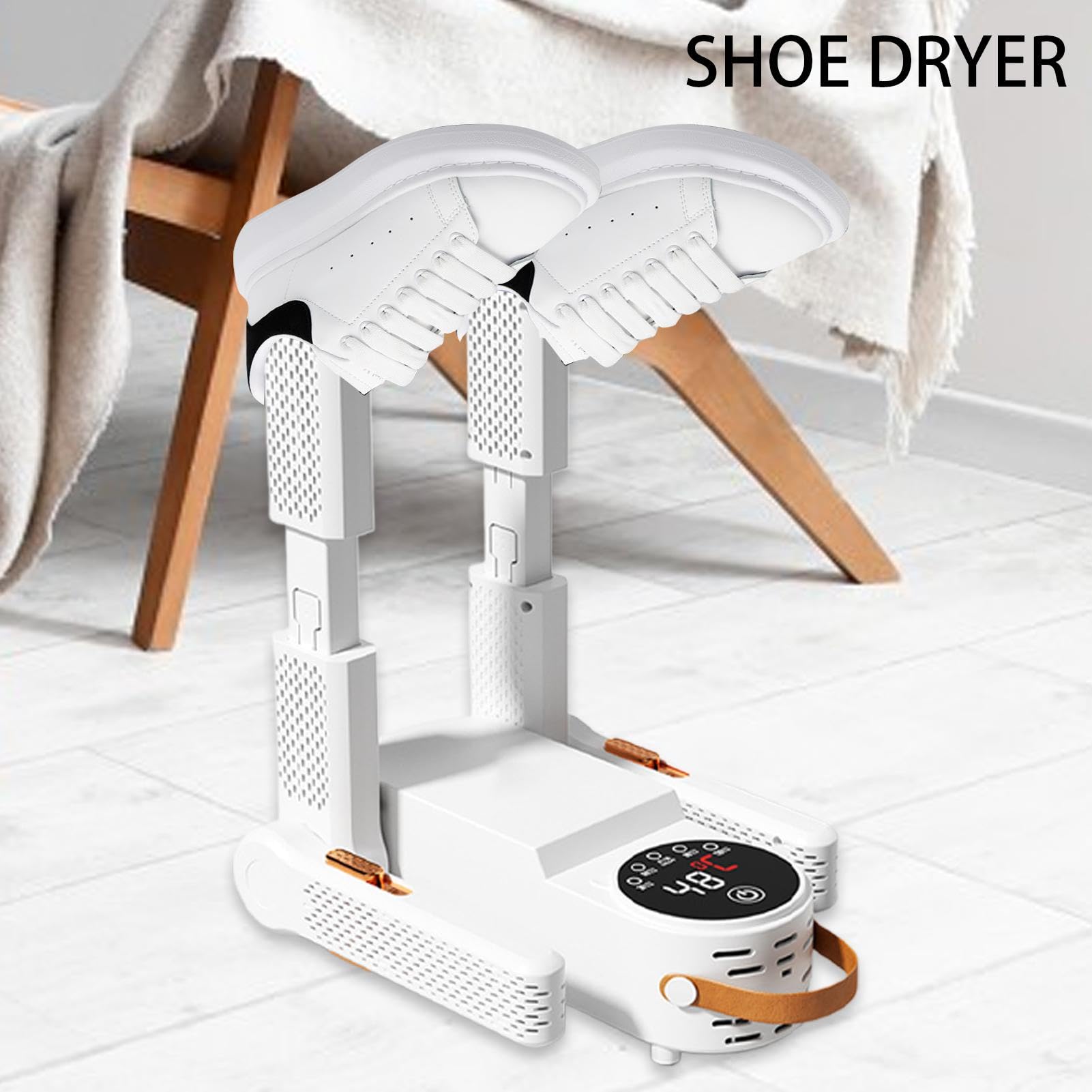 Asciuga Scarpe Elettrico LNIDEAS 25W – Pieghevole Con Timer, Deodorante A Ozono, Regolabile 27-35 Cm