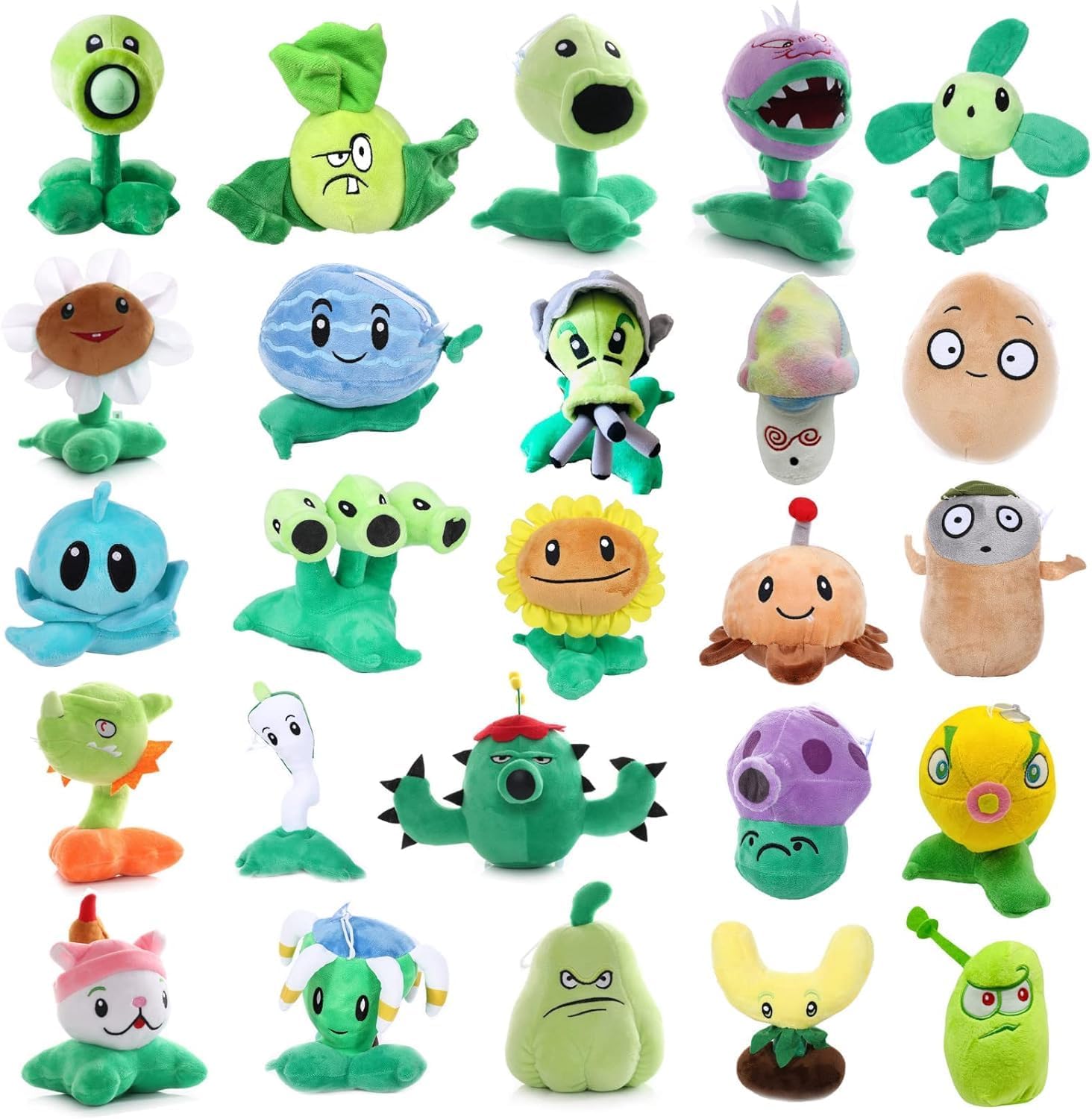 JHESAO 25 PCS Plants PVZ Toys Set Zombies Figurines Series PVZ Plush PVC Toys New, Great Gifts for Kids and Fans, Birthday and Party