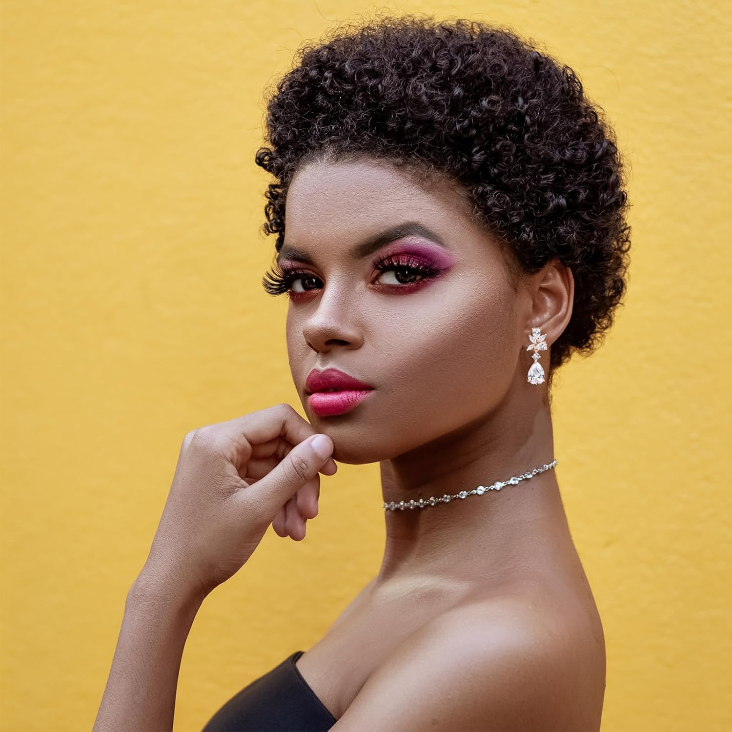 Bridal Earrings for Women Bridesmaids Bride Trendy Sparkling Rhinestone Cubic Zirconia Elegant Cluster Floral Leaf Dangle Drop Earring Prom Wedding Bridal Jewelry Gifts - Image 5