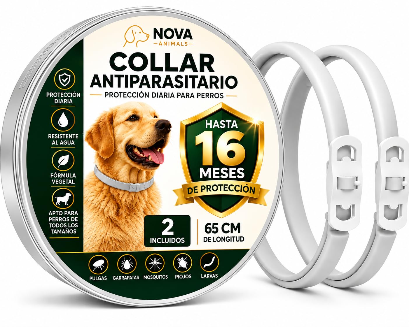 Collar antiparasitario 2 uds.
