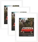 Scholartree White 11x14 Picture Frames Set of 5, Display 11x14 without Mat or 8x10 with Mat，Wall Gallery Photo Frames