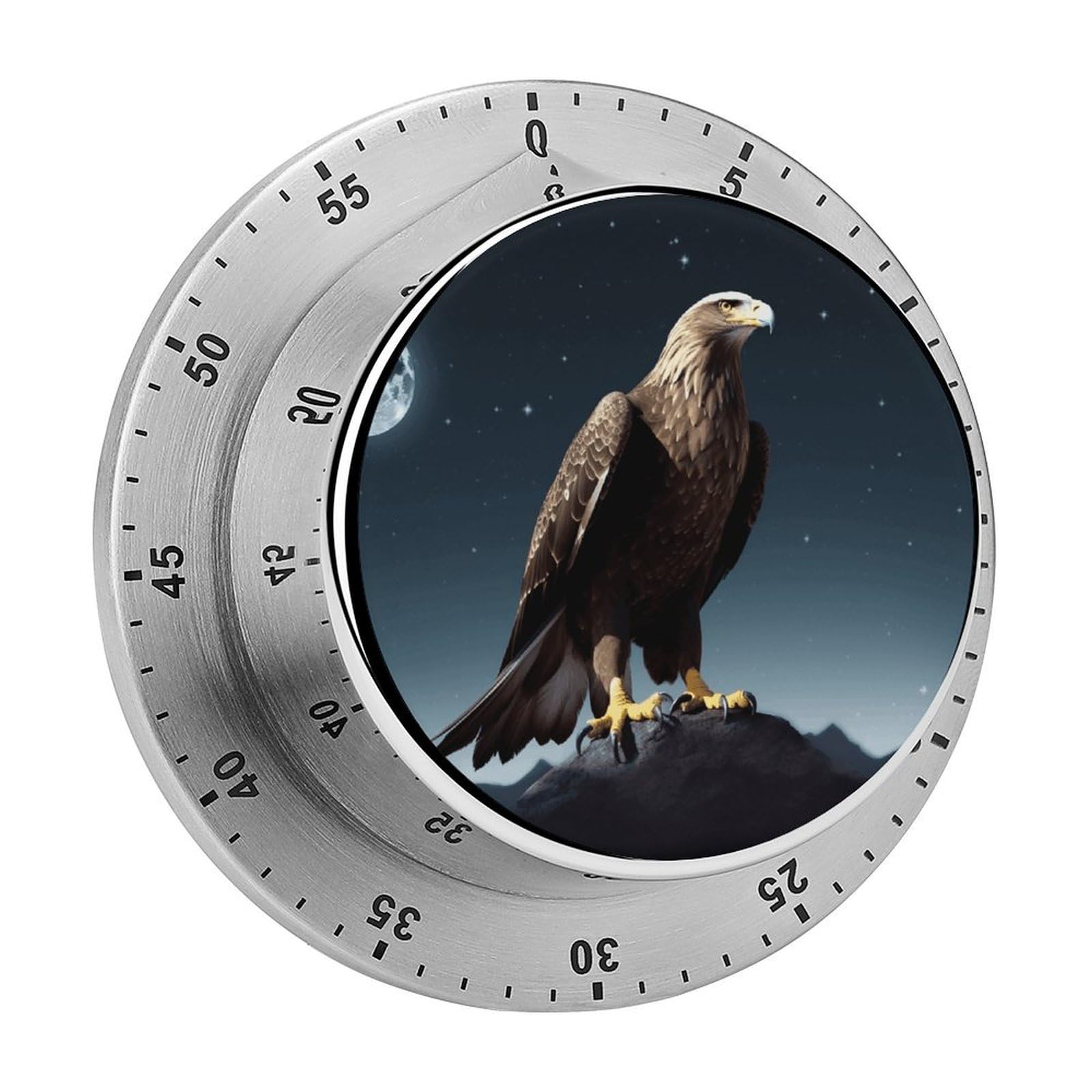 Eagle Under The Stars Timer Desk Productivity Teacher Supplies Kitchen Magnetic Countdown Mechanical Timer for Cooking, Egg, Teacher, Exercise, Oven.