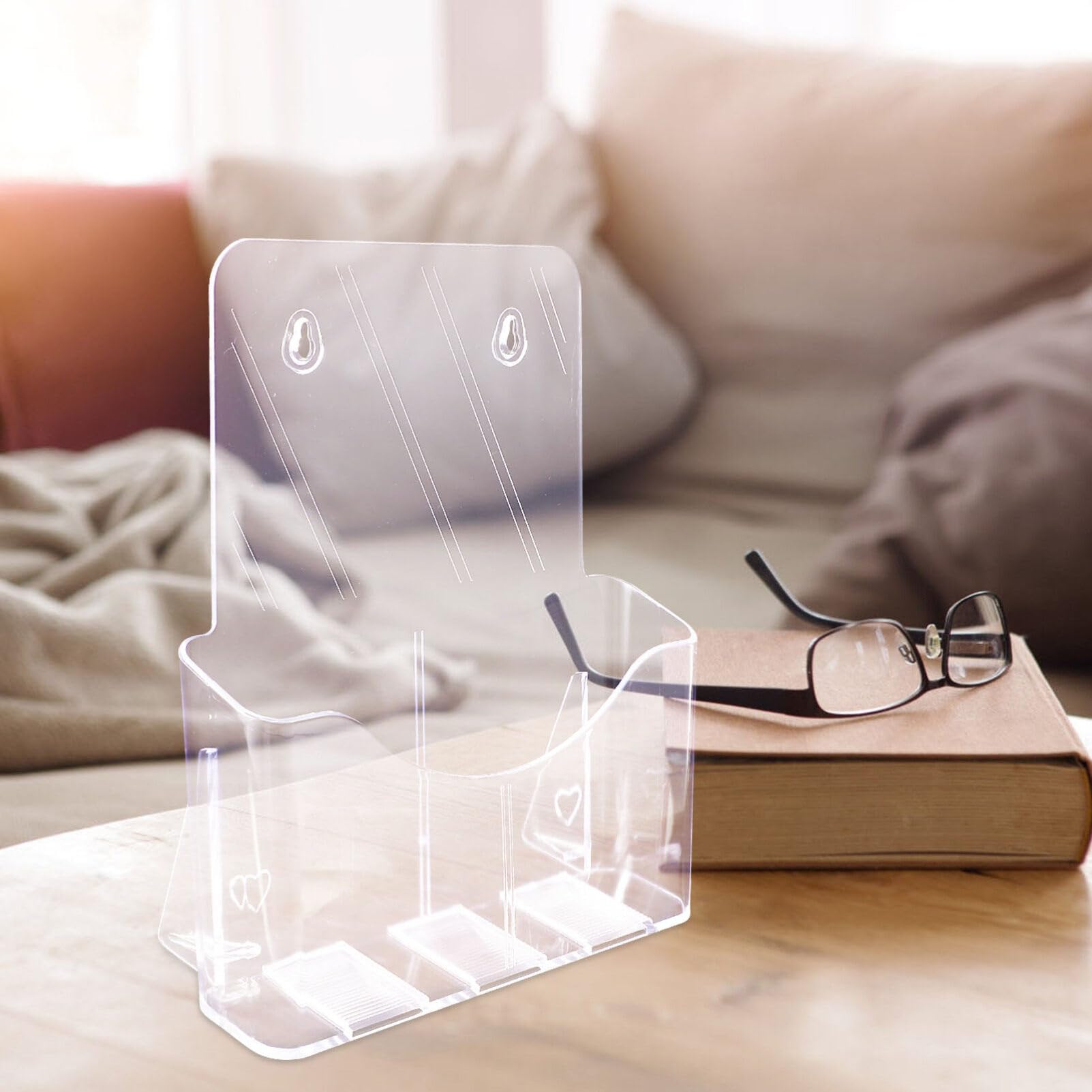 3 Supports Muraux Transparents Pour Documents - Porte-flyers En Plastique, Fixation Adhésive, Rangement Bureau