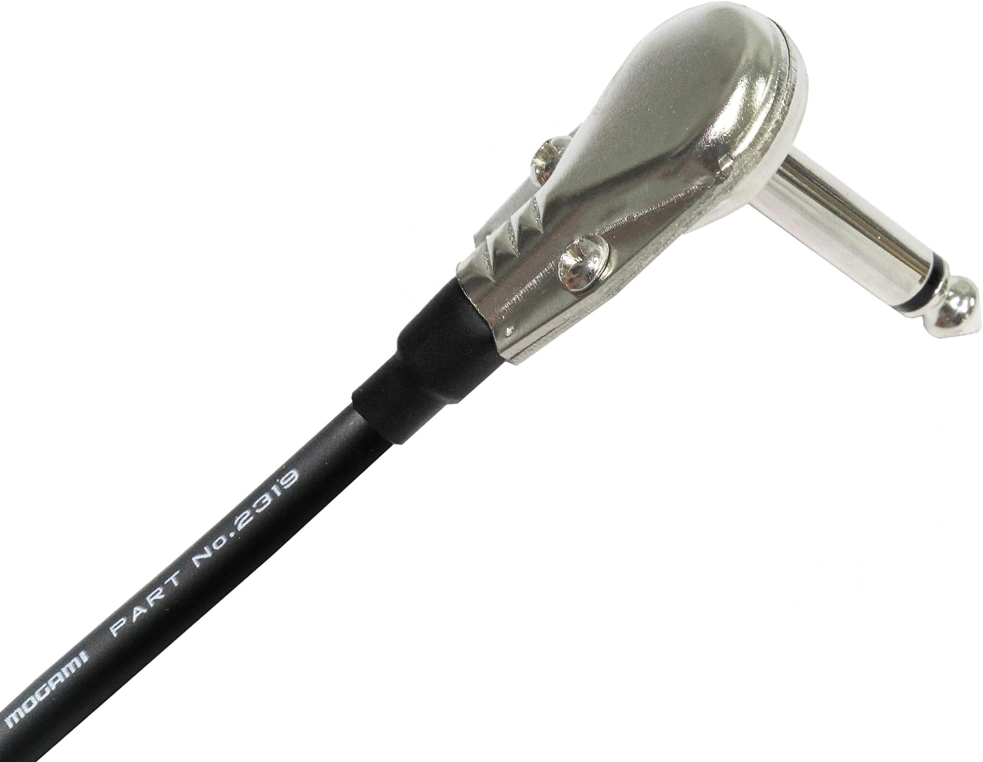 WORLDS BEST CABLES 6 Units - 6 Inch - Pedal, Effects, Patch, Instrument Cable Custom Made Made Using Mogami 2319 Wire and Eminence Nickel Plated ¼ inch (6.35mm) R/A Pancake Type Connectors