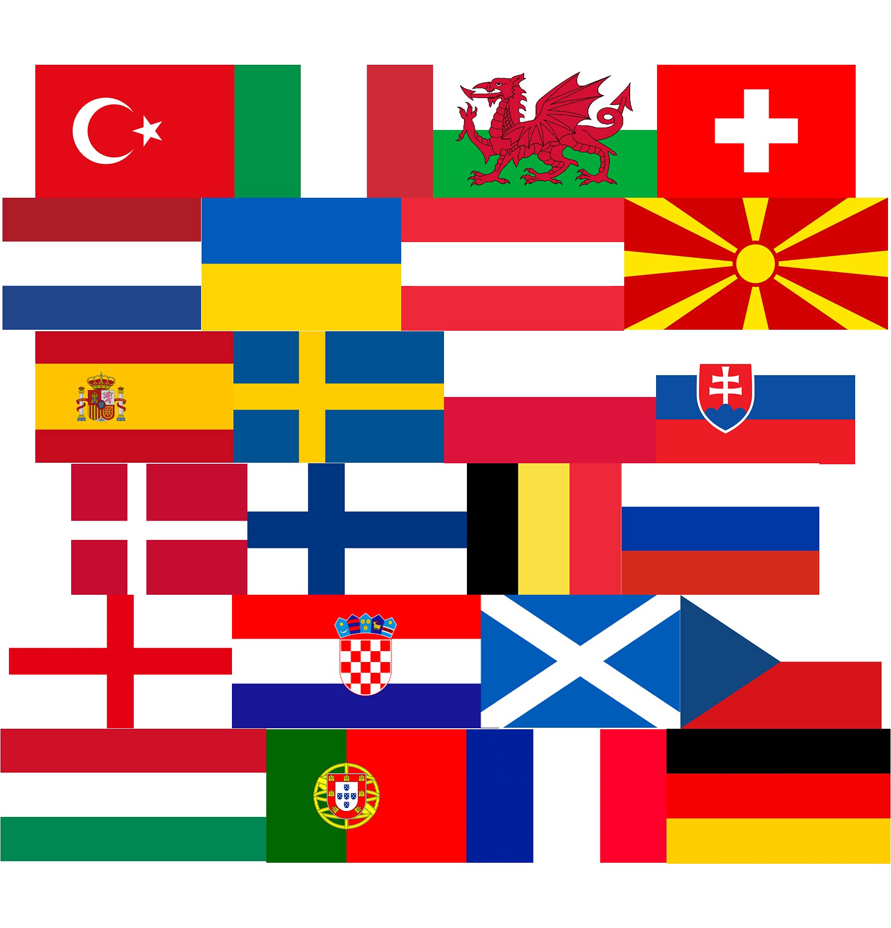 Euro Flag Fancy Dress Decoration x1 - European Large Flags with Grommets Approx 5 Ft x 3 Ft - Football, Rugby - Sporting Events, Street Parties, Festivals and Celebrations