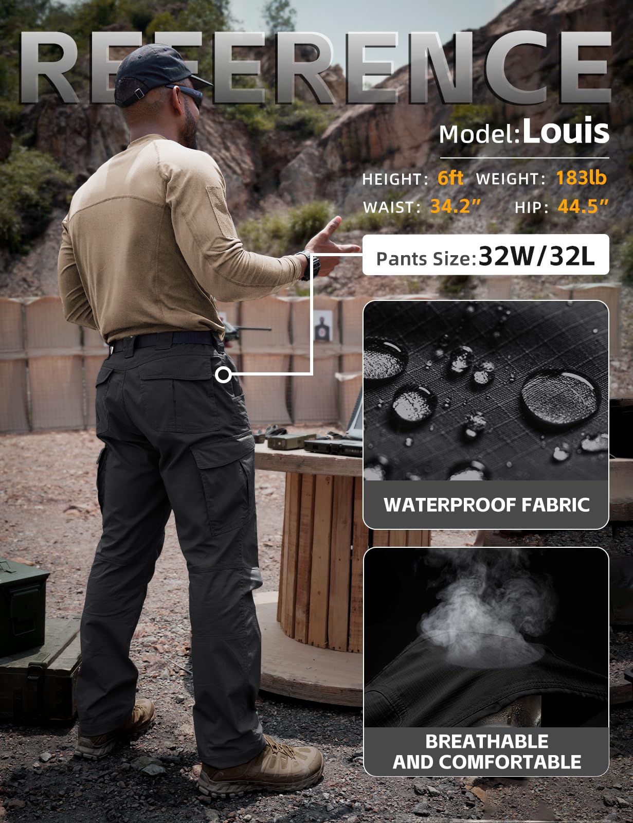 IDOGEAR Uomo Pantaloni Tattici Pantaloni da Trekking all'Aria Aperta Impermeabile e Traspirante Multi-Tasca Softshell per Il Trekking Airsoft Caccia Resistente e Leggero
