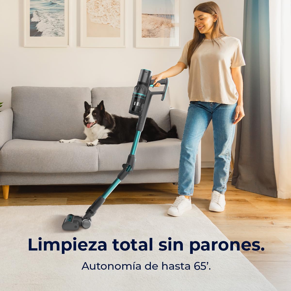 Cecotec Scopa Elettrica senza Fili Conga Rockstar 2500 Thunder Pet Flex. 400W, 120AW, Autonomia 65min in Eco, Spazzola Antigroviglio, Tubo Flessibile, Spazzola Animali, Accessori Mobili e Angoli