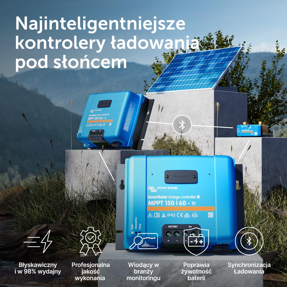 Victron Energy SmartSolar MPPT Tr 150V 60 amp 12/24/36/48-Volt Kontroler Ładowania Słonecznego (Bluetooth)