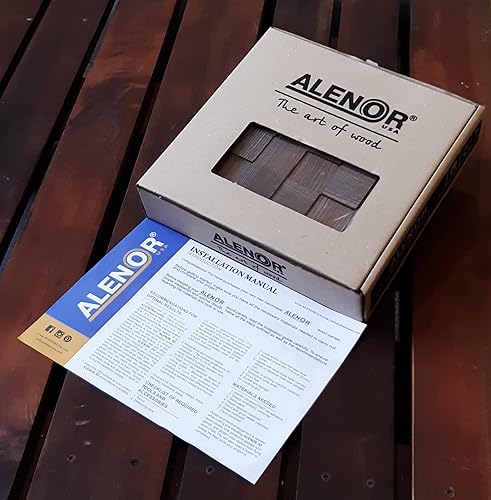 Miniatura 3 de Alenor Tessera - Paneles de pared de madera áspera 3D marrón, tablones de 5.80 pies cuadrados, juego de paneles de madera natural recuperada, ajuste