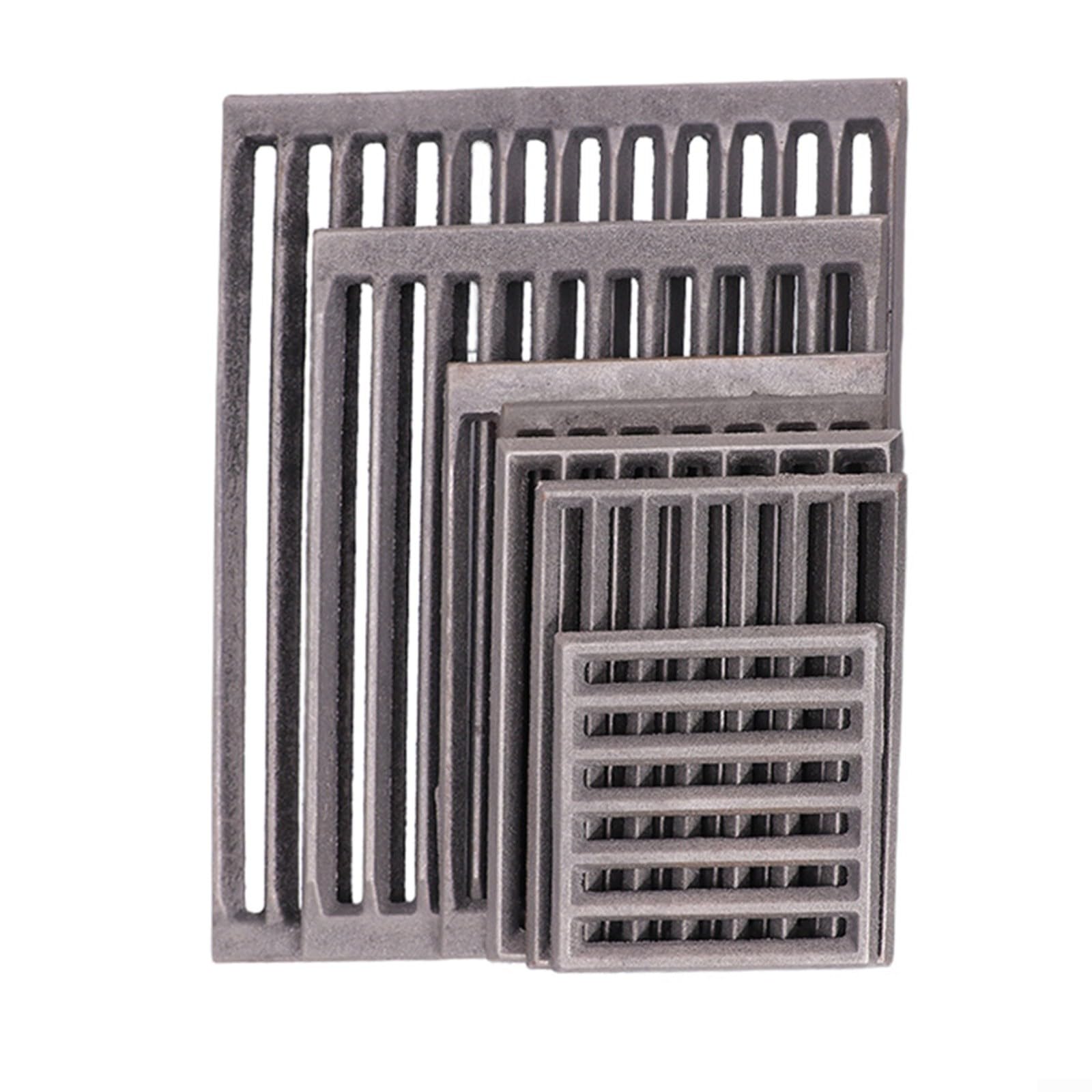 Griglia per camino in ghisa, griglia quadrata in ghisa per camino con struttura robusta per una circolazione dell'aria ottimizzata, posizionamento sicuro del legno (27 x 19,5 cm)