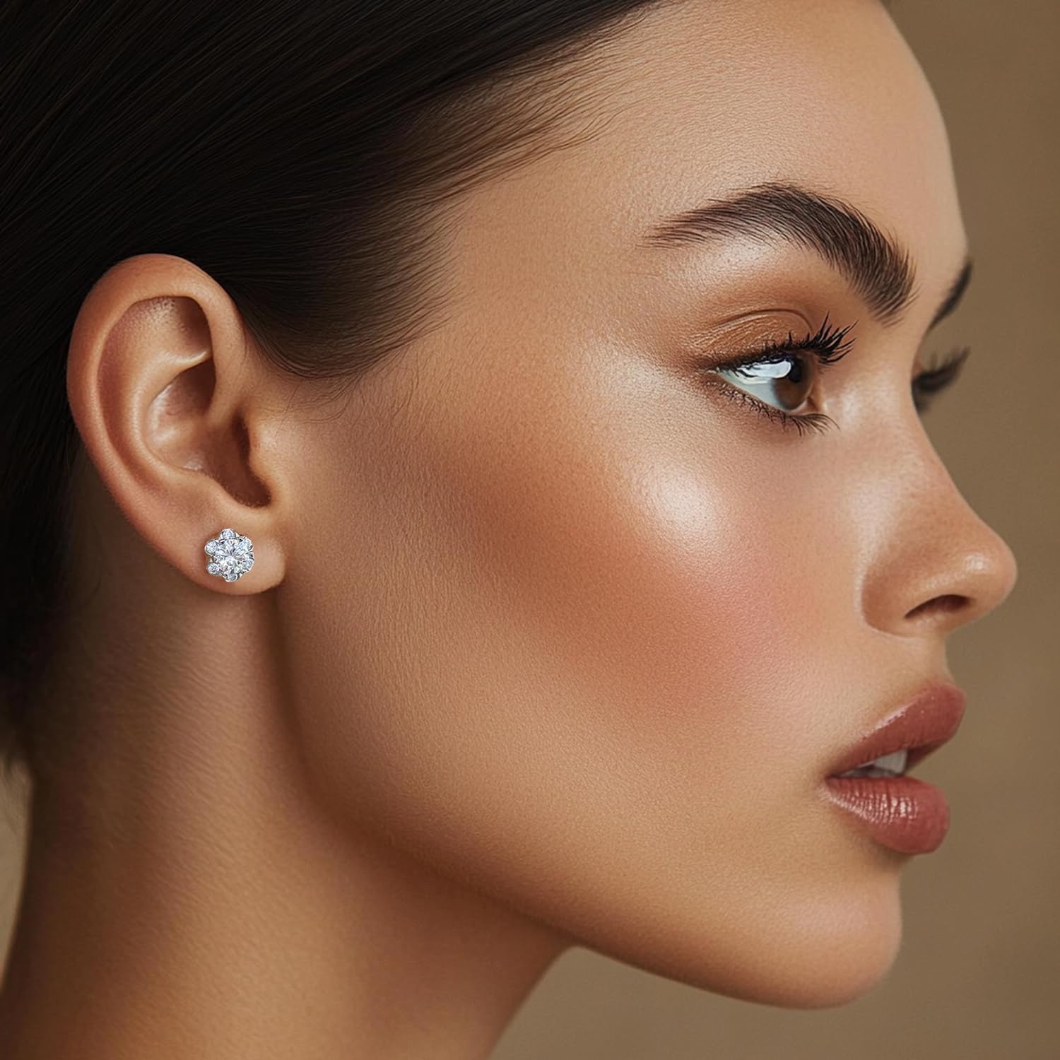 Big Moissanite Flower Stud Earrings 0.6CT-2CT D Color VVS1 18K White Gold Plated 925 Sterling Silver Hypoallergenic Earrings Gift Jewelry with GRA Certificationfor Women & Men - Image 2