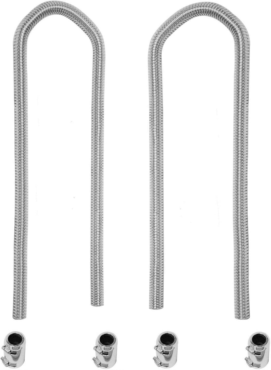 SUPERFASTRACING 44" Chrome Stainless Steel Flexible Universal Heater Hose Kit w/Polished Cap