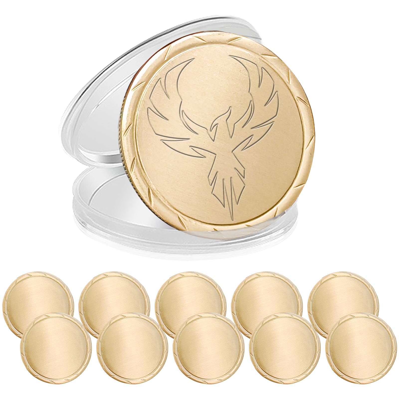 Amazon.co.jp: 10個 ブランク チャレンジコイン 真鍮 レーザー彫刻