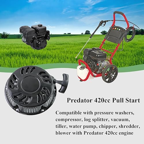 Vista 4 de Arrancador de retroceso de arranque compatible con Harbor Freight Predator 420cc 13HP Motor Pull Start Assembly Pressure Washer Bomba de agua Piezas