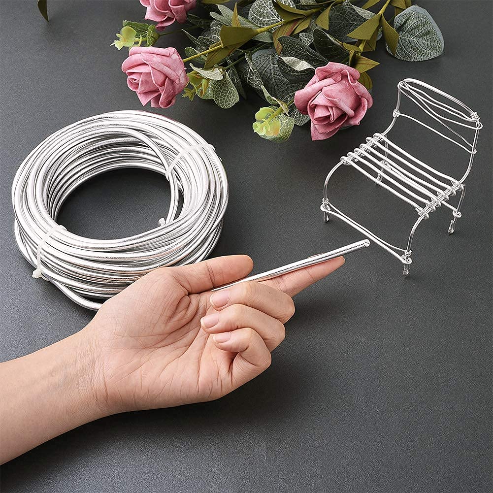Pandahall 32.8 Feet Silver Aluminum Craft Wire 4 Gauge Metal Craft Wire for DIY Manual Arts Jewelry Making