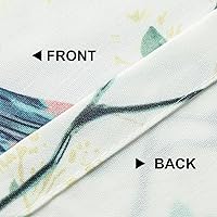 Vista 208 de VOGOL Cenefas con patrón de pájaros para ventanas de cocina, cenefa texturizada de lino con estampado floral y pájaros para ventanas pequeñas