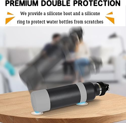 Miniatura 4 de 2 fundas de silicona para botella de agua, funda protectora de silicona, cubierta inferior antideslizante con anillo de silicona, sin BPA,
