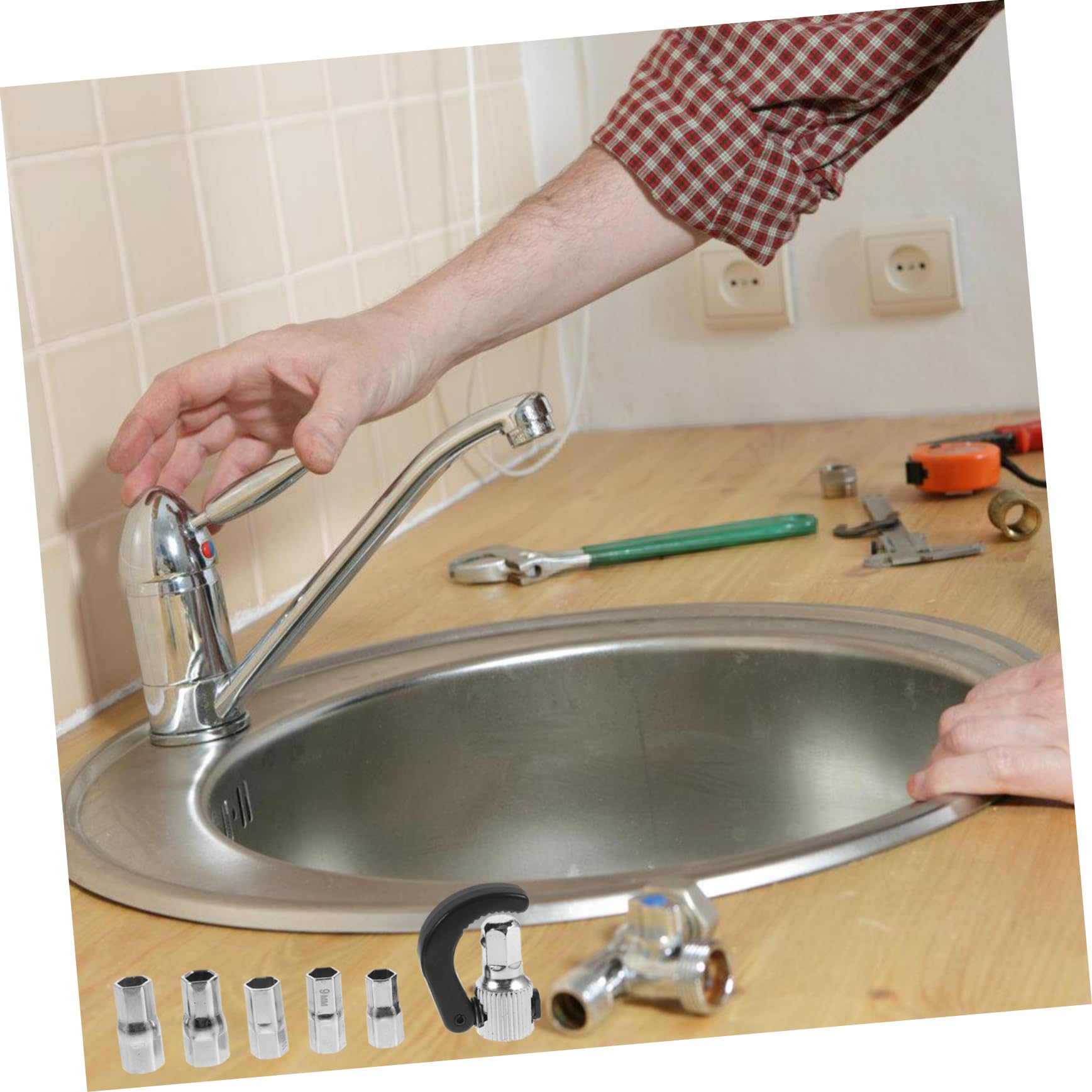 Homoyoyo Llaves Para Fregadero Llave De Fregadero Herramientas De Fontanero Para Desmontaje y Montaje Baño y Cocina Ajustable Pequeña Para Reducidos