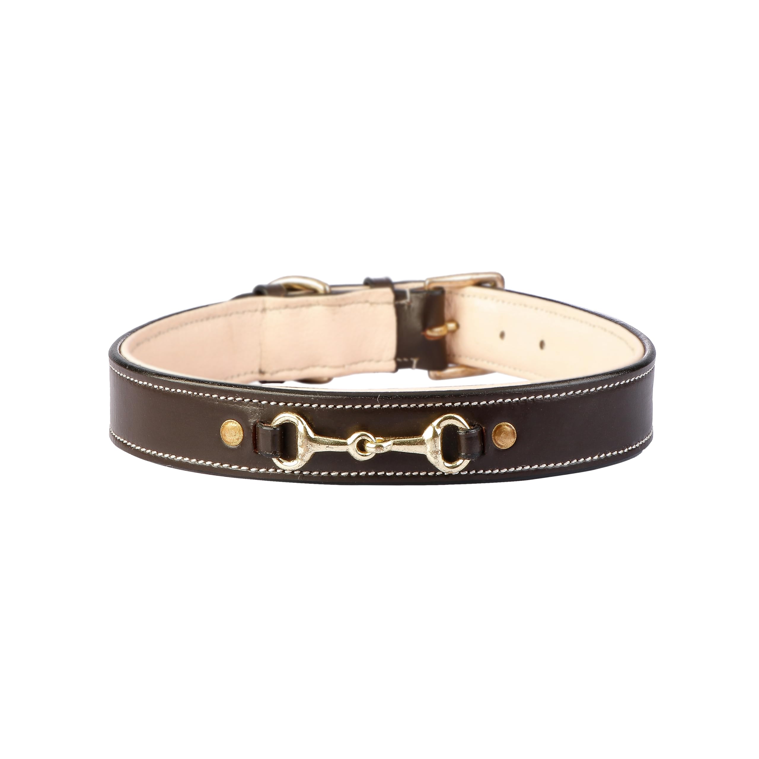 Comrade Saddlery Leather Dog Collar with Adjustable Brass Fittings for Small, Medium, and Large Dogs - Vibrant Polish and Padding for Ultimate Comfort (22 INCHES, Havana with Beige Padding) (B0CWPM7NRX) Amazon Price History, Amazon Price Tracker