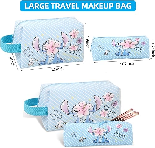 Miniatura 4 de Bolsa de cosméticos de viaje, bolsa de cosméticos de dibujos animados de gran capacidad, bolsa de maquillaje con cremallera, bolsa de aseo de viaje,