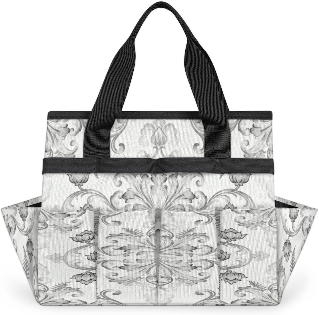 European pattern style Garden Tool Bag, Heavy Duty Gardening Tote Bag with 10 Pockets,Standable Garden Home Tool Kits Organizer,Gardening bag for women Men Indoor and Outdoor Gardening.