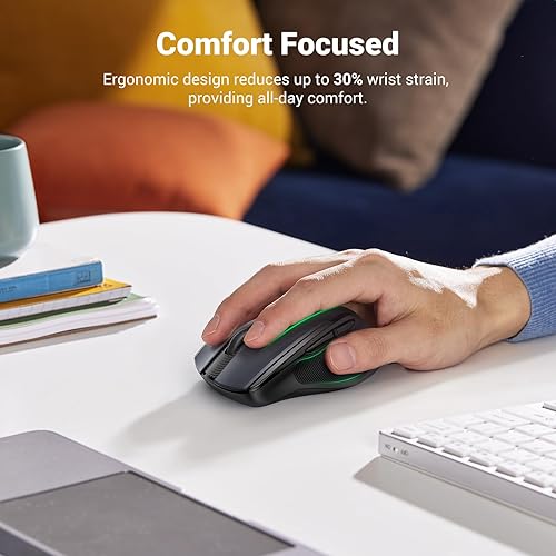 Miniatura 2 de UGREEN Mouse inalámbrico de 2.4 G con receptor USB, 5 niveles de 4000 DPI, 6 botones, 18 meses de duración de la batería, mouse inalámbrico