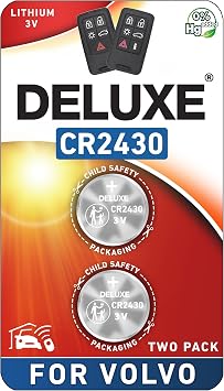 Key Fob Replacement Batteries CR2430 for Volvo, 2 Pack, Check Fit Guide
