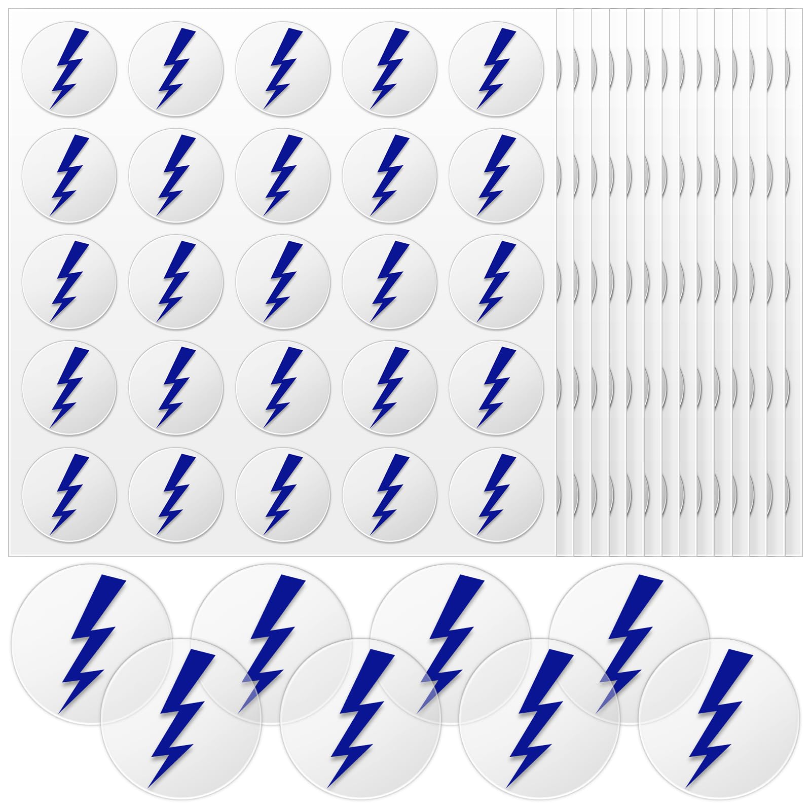 Jecery 200 Pcs Baseball Softball Helmet Decal, Blue on Clear, Lightning