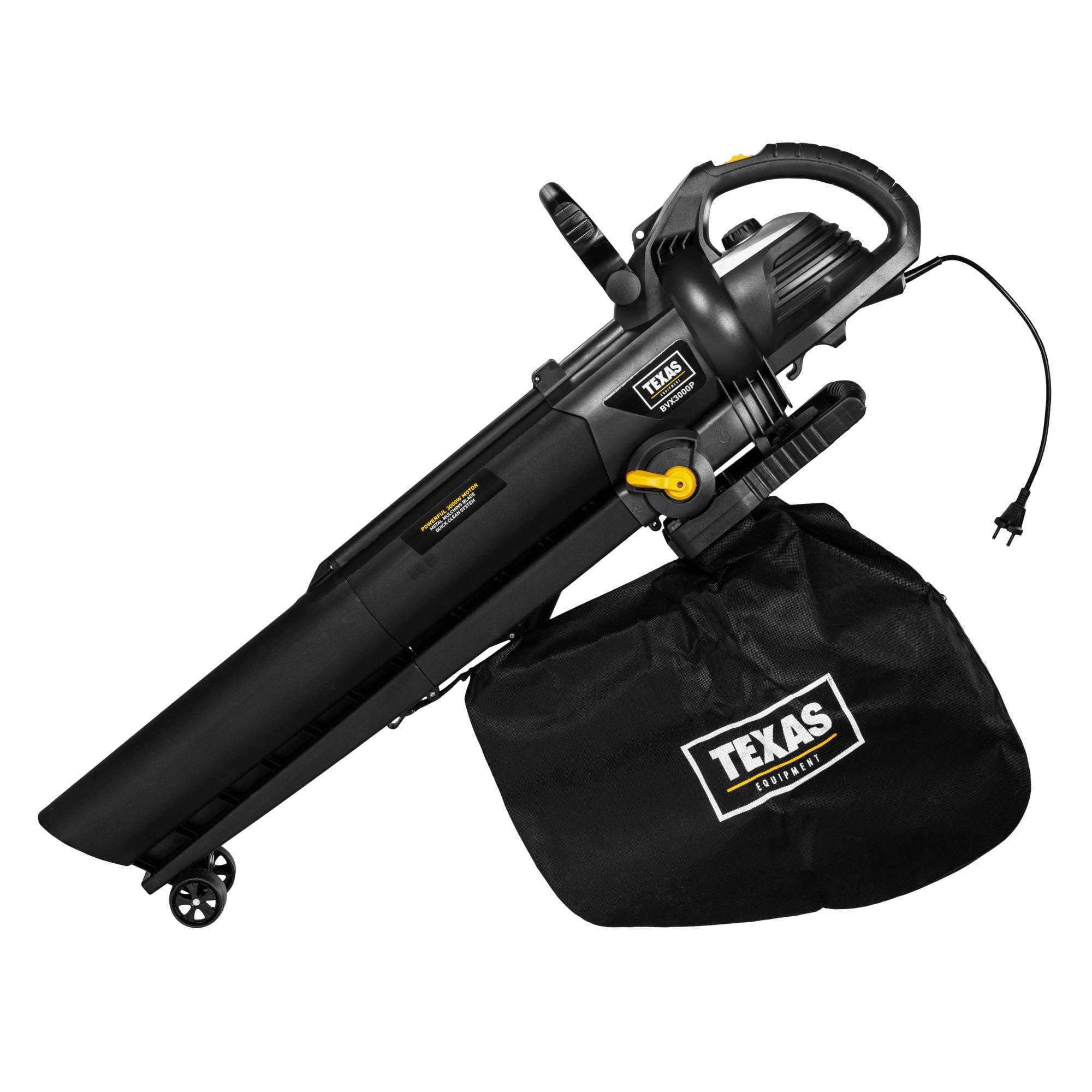 Souffleur aspirateur broyeur de Feuilles électrique 3000W 840m3/h Couteau Aluminium TEXAS BVX3000P