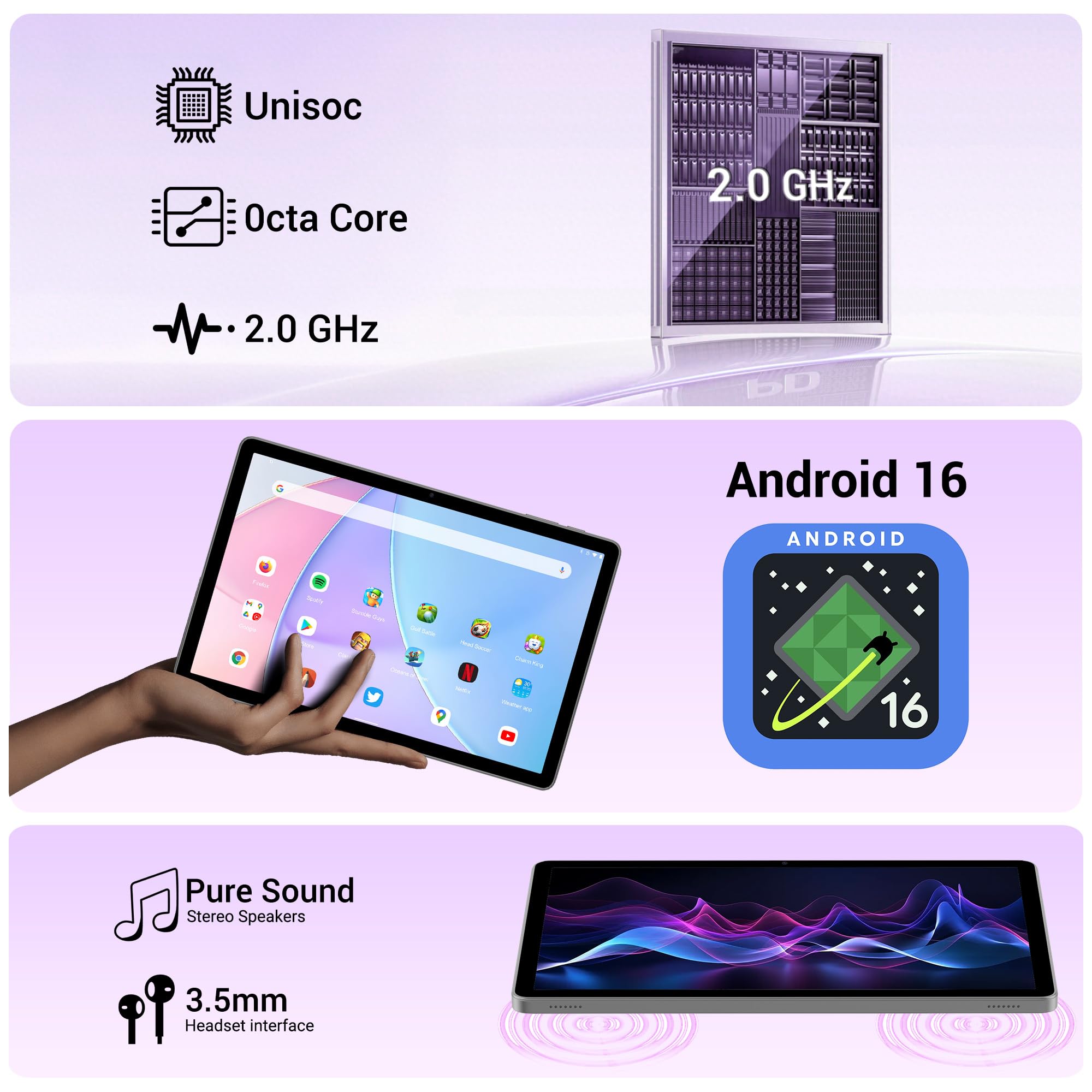 Tablet 11 Pollici Android 16 con Octa-Core 2.0GHz, 36GB RAM + 512GB ROM (2TB TF), 4G LTE/WiFi 5G, Gemini AI, Widevine L1, 8000mAh, 13MP+8MP, GPS, Face ID, Tablet con Tastiera/Mouse/Grigio