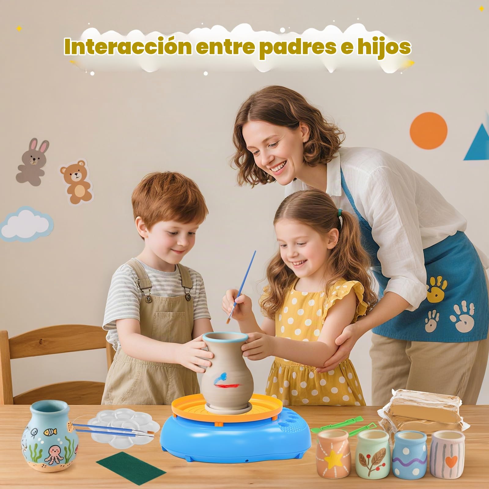 Weilim Torno de Alfarería Niños 6-13, Kit Cerámica DIY, Regalo