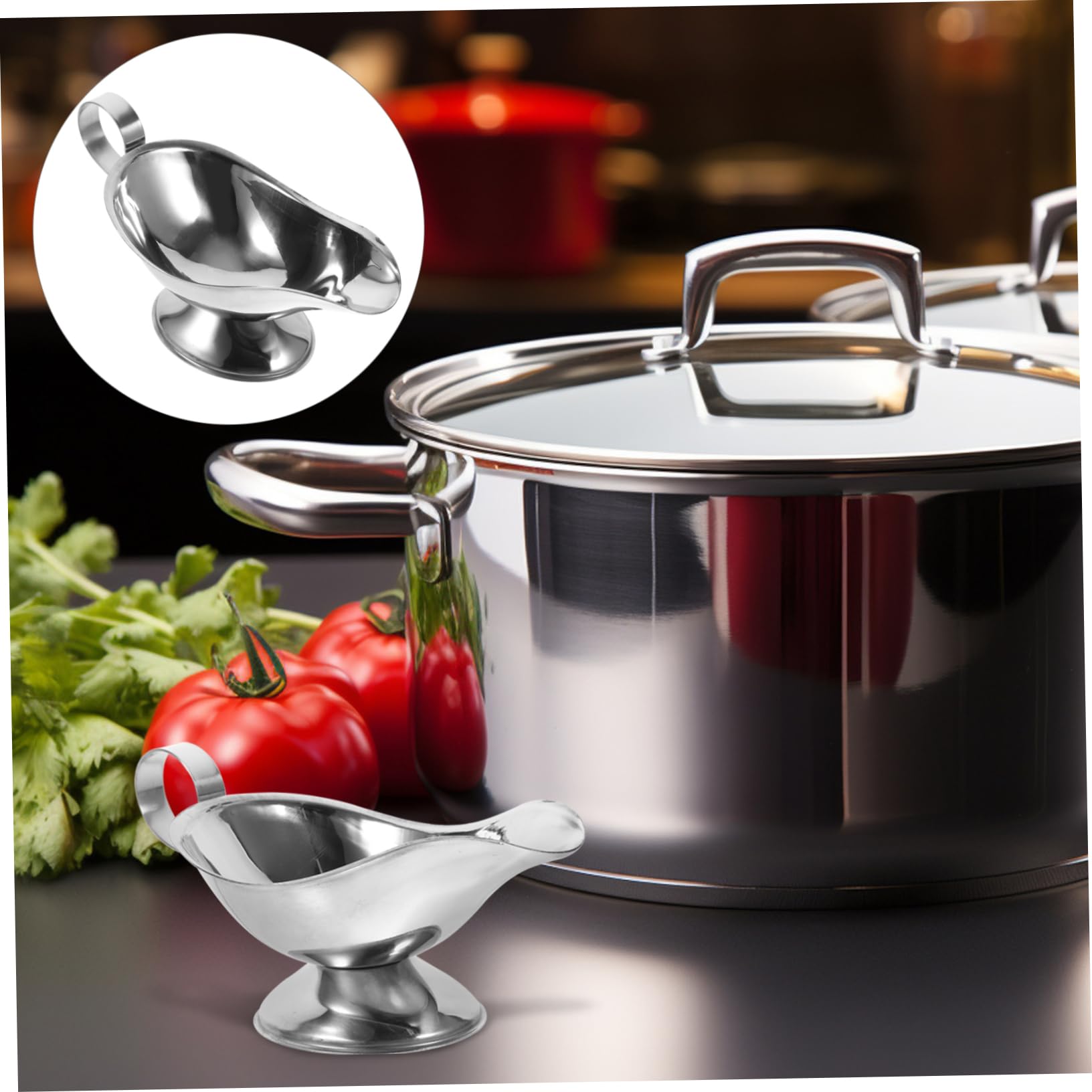 PRETYZOOM Stainless Steel Sauce Cup Sauce Dispenser Lid Perfect for Home and Restaurant (21x9.5x8cm)