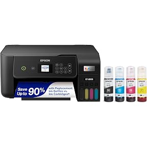 Epson EcoTank ET-2850 Wireless Color All-in-One Cartridge-Free Supertank Printer with Scan, Copy and Auto 2-Sided Printing - Black, Medium