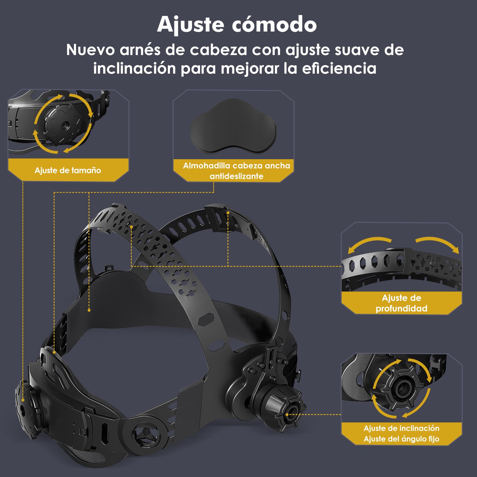 Careta Soldar Automática 0,1 ms oscurecimiento automático – Máscara Soldar True-Color, 100×82 mm, Solar y batería, DIN 4/5-9/9-13 – Careta de Soldar MIG TIG MMA ARC Esmerilado H21