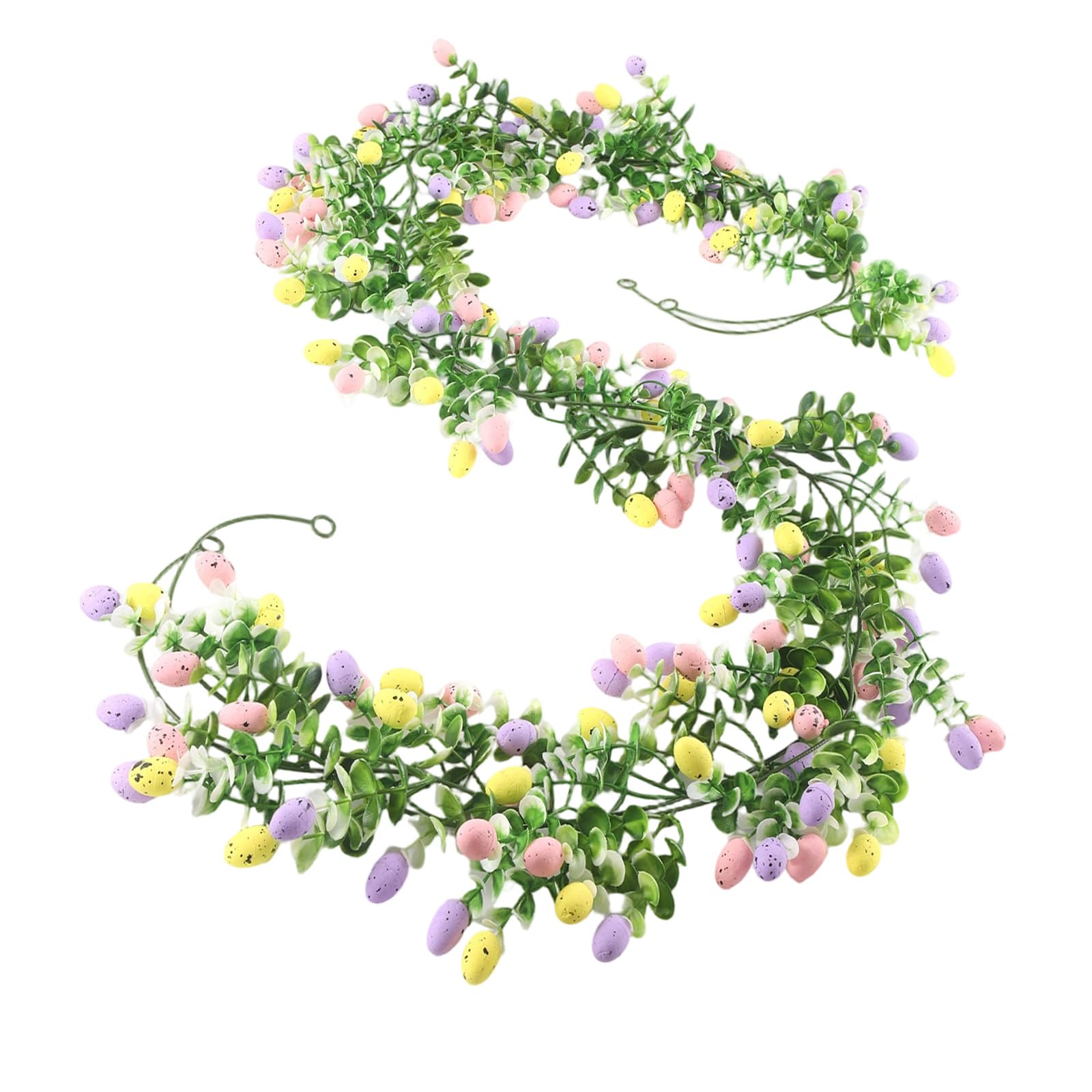 Quick Setups Resin Easter Artificial Eggs and Eucalyptuses Rattan Greeneries for Quick Festival Home Decoration Easter Eggs Branch Holiday Decorations Spring Decors Sturdy Plant Sustainable Ornament