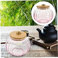 Vista 7 de Alipis Tarro de caramelo de vidrio con tapa 20.3 fl oz Bote de té rosa Recipiente hermético de almacenamiento de té Rosa Pequeños frascos de vidrio