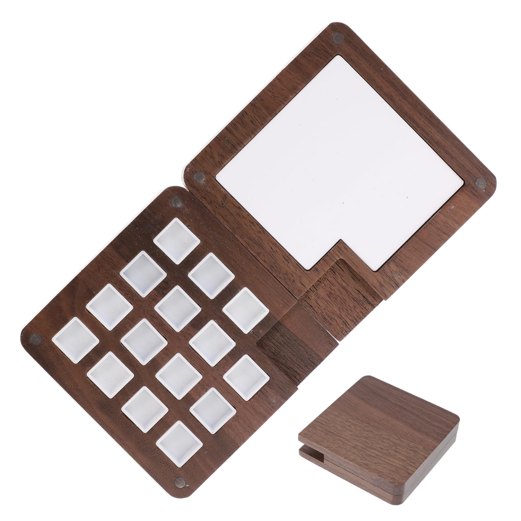 Operitacx 3piezas Caja De Pintura De Madera para Acuarelas Compartimentos Estuche Portátil De Almacenamiento De Pigmentos Caja De Mezcla De para Artistas