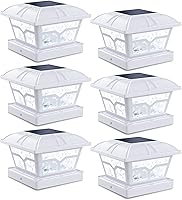 Vista 12 de Siedinlar Luces solares para postes al aire libre, 2 modos de color, 8 LED para postes de 4 x 4, 5 x 5, 6 x 6, decoración de terraza, blanco cálido
