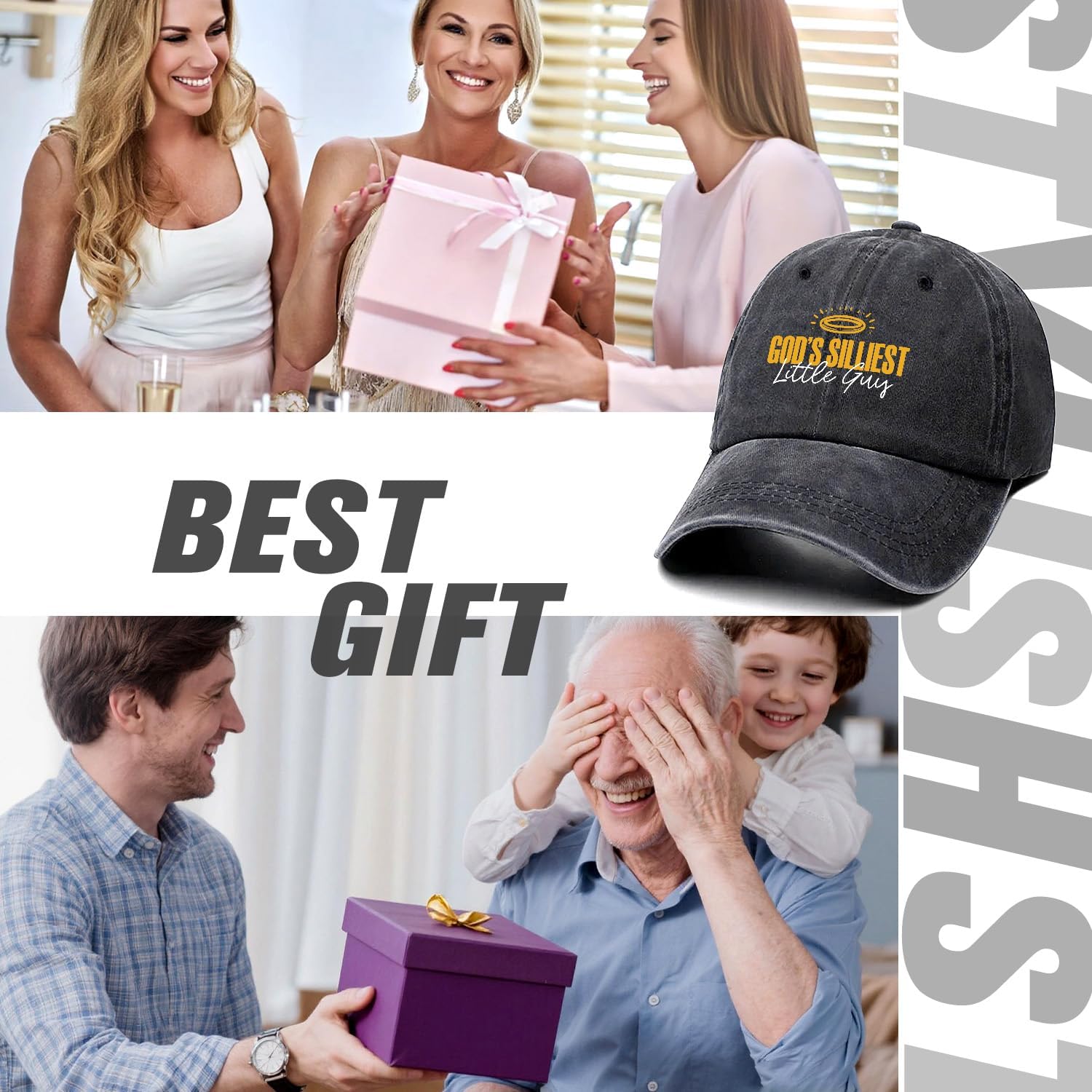 God's Sillyest Little Guy Funny Retro Washed Cotton Baseball Cap, Adjustable Lightweight and Breathable Unisex Outdoor Sun Hat, Gifts for Dad Manager Supervisor Friend Bestie Coworker Boss teenager - Image 5