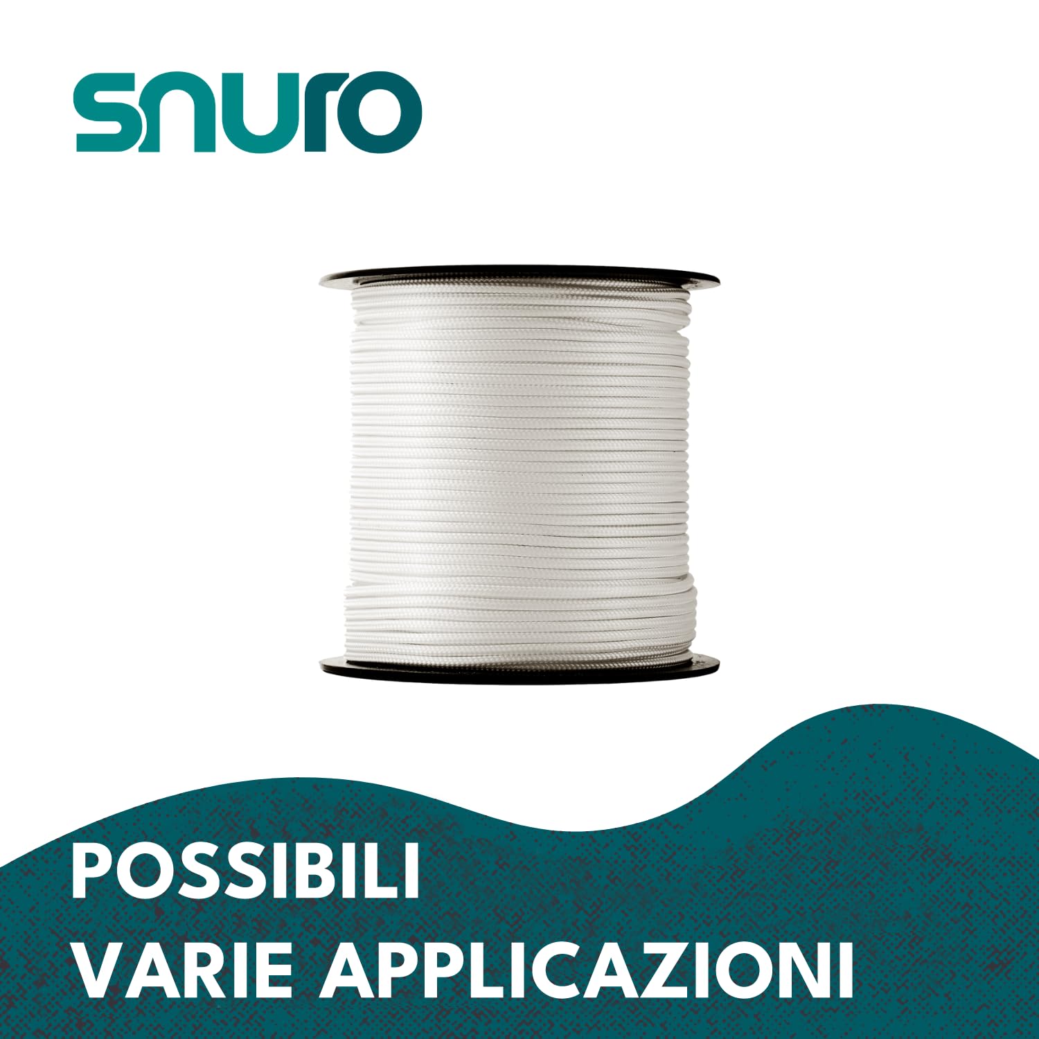 Corda di nylon (4mm, 50M, bianco) - Corda in poliammide intrecciata per qualsiasi applicazione - Resistente all'usura e robusta - Forza di rottura 275kg