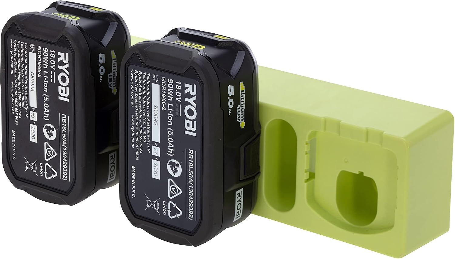 Batteries Ryobi One Plus 18V, Capacité 5,5Ah, Pack de 2