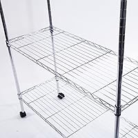 Vista 5 de 5 Tier Rolling Storage Shelves Metal Wire Shelving Unit, Heavy Duty Commercial Grade Shelf, Height Adjustable Organizer Rack for Garage Kitchen