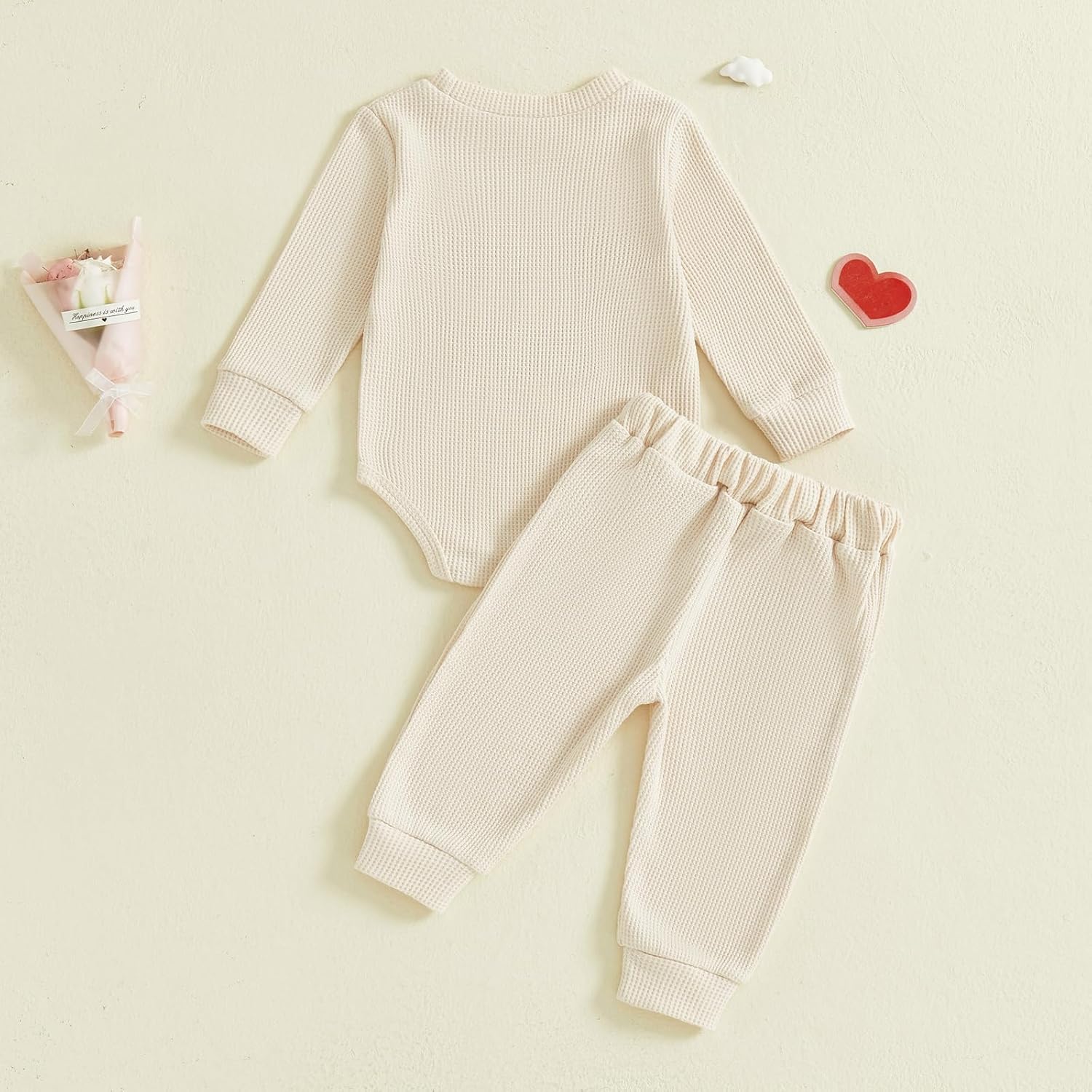 Newborn Baby Boy Valentine's Day Outfit Lover Boy Embroidery Romper Bodysuit Jumpsuit Pants Set Infant Clothes - Image 6