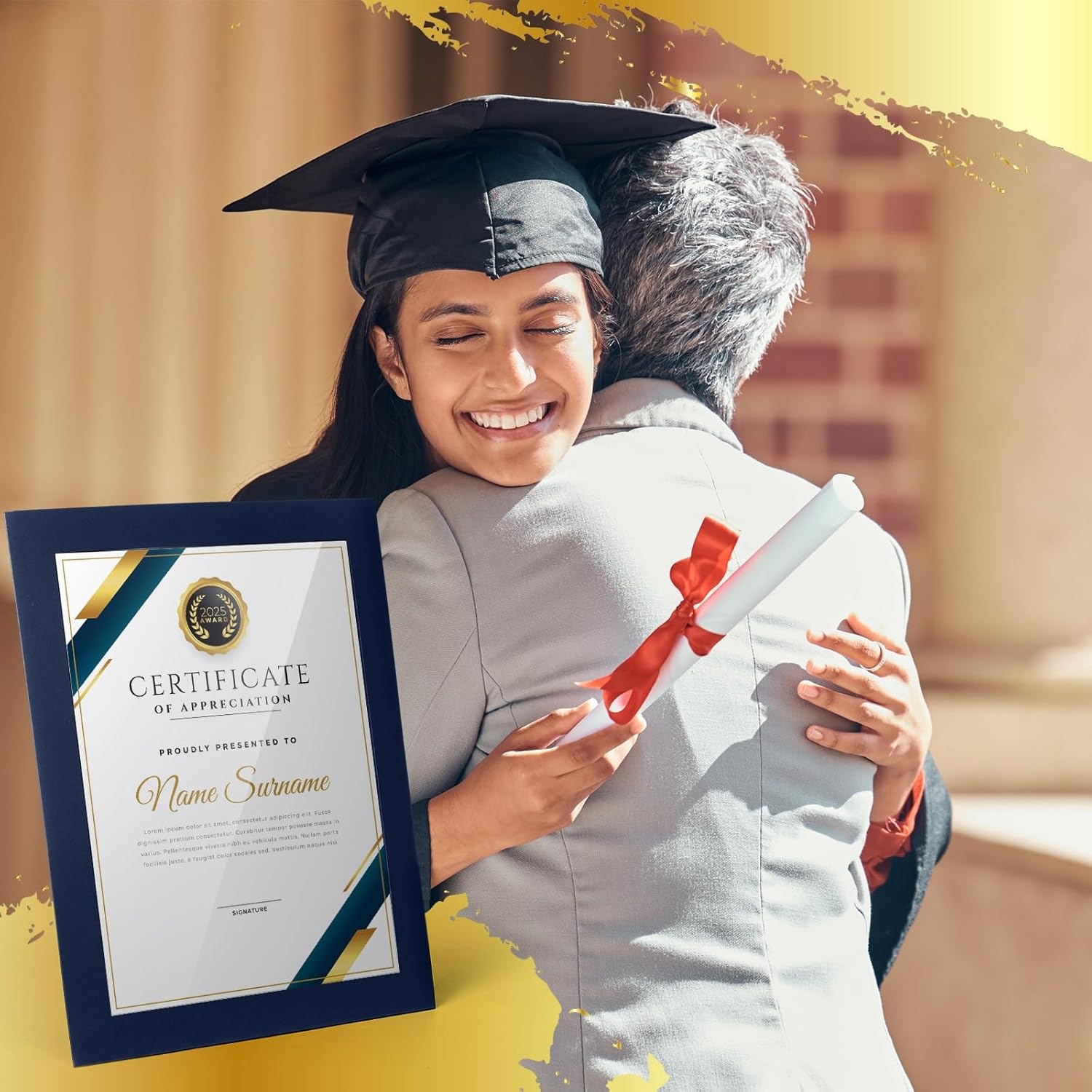 Tatuo 25 Pcs 8.5 x 11 Paper Picture Frames Document Horizontal Paper Certificate Holders Display Gallery Wall Frame Art with Easel Photo Certificates Degree Diplomas (Navy Blue)