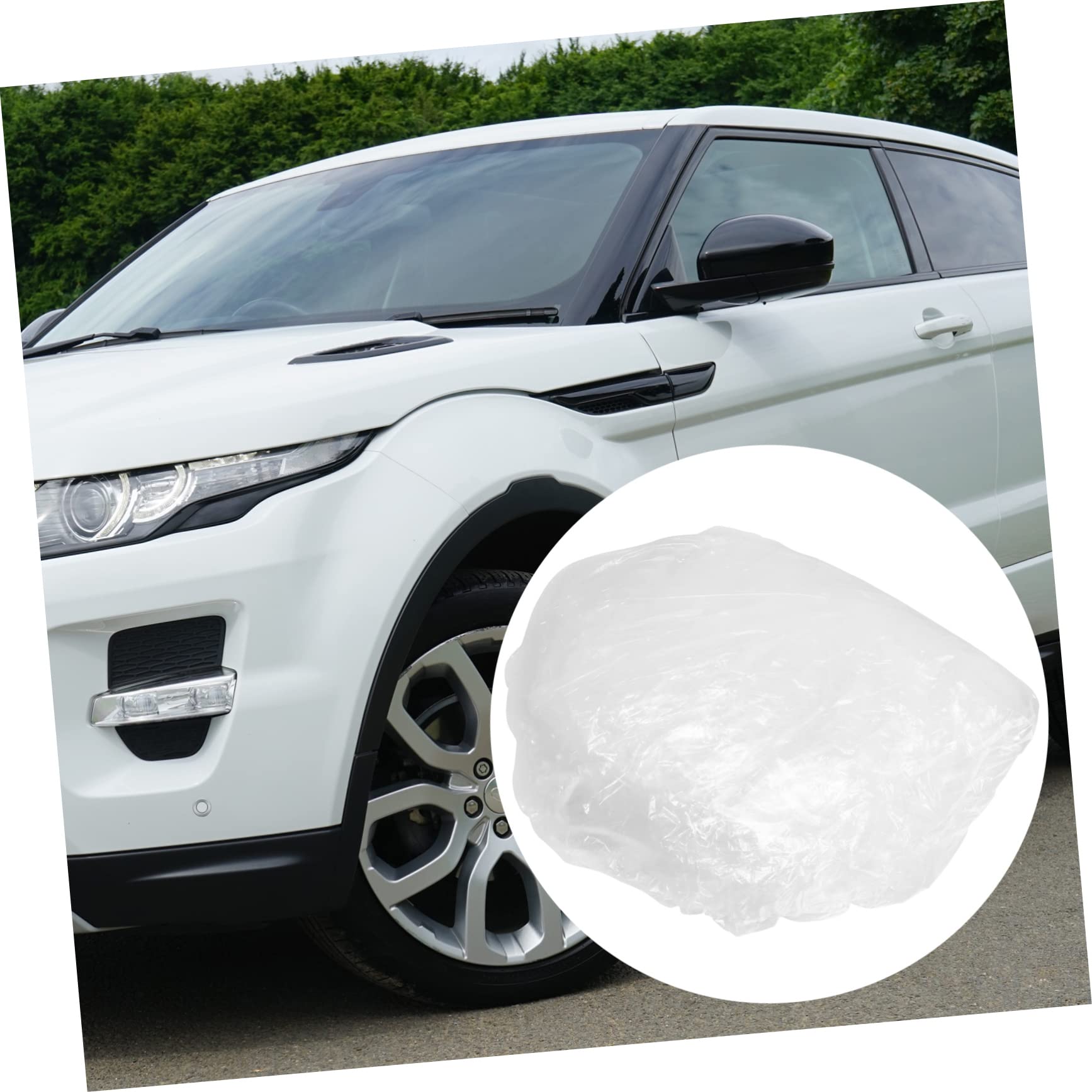 Anneome Disposable Plastic Vehicle Cover Transparent Car Cover for Rain and Dust Protection Fit for Cars and Suvs — view 3