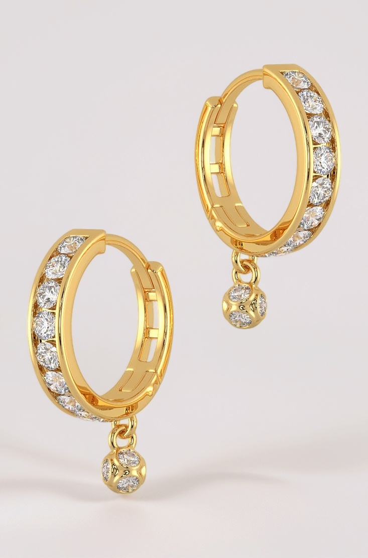 Gold Earrings for Women 22k Gold Pure | 22kt (916) BIS Hallmark Gold Earrings | 22 k Gold Stud Earrings for Birthday, Wedding, Anniversary & Women's Day Gift