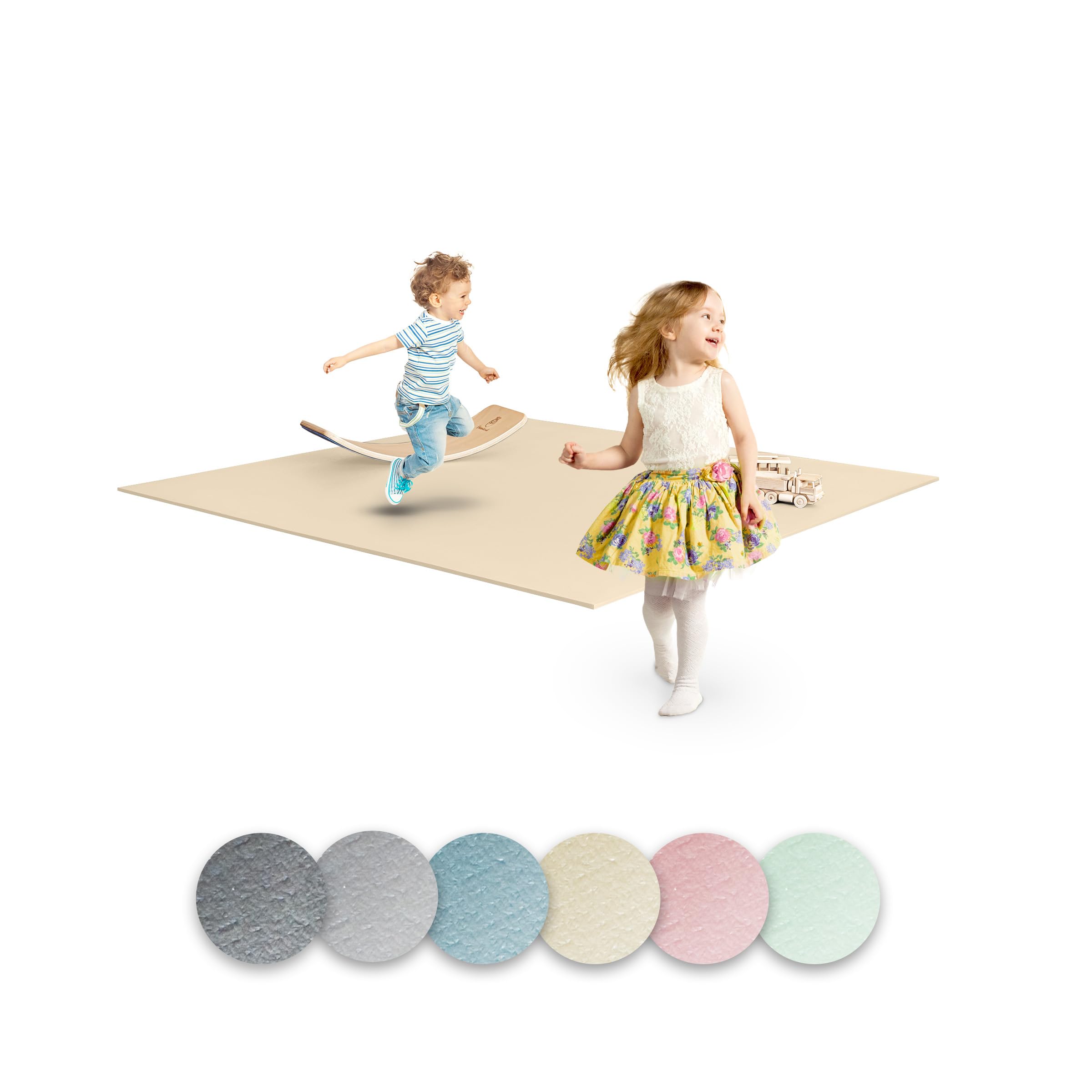Ehrenkind® Krabbelmatte PRO | Extra dick und Soft | Made in Germany | Spielmatte Baby |Oeko-Tex 100 | Größe 160x160cm BEIGE