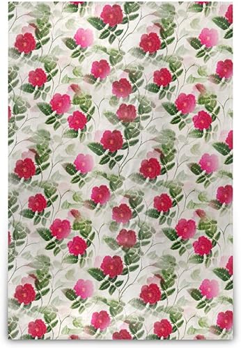 Red Flowers Modern Sofa Throw Blanket 60"x90" Ultra-Soft Holiday Blanket for Camping, Chair, Camping, Winter Microfiber Microfiber Flannel Blanket