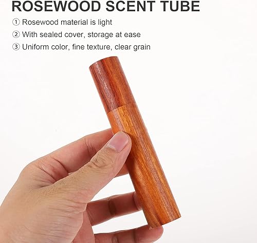 Miniatura 2 de HEALLILY 2 piezas de tubos de incienso de madera, tubos de almacenamiento de incienso, cajas de contenedor, soporte para recipiente de incienso con