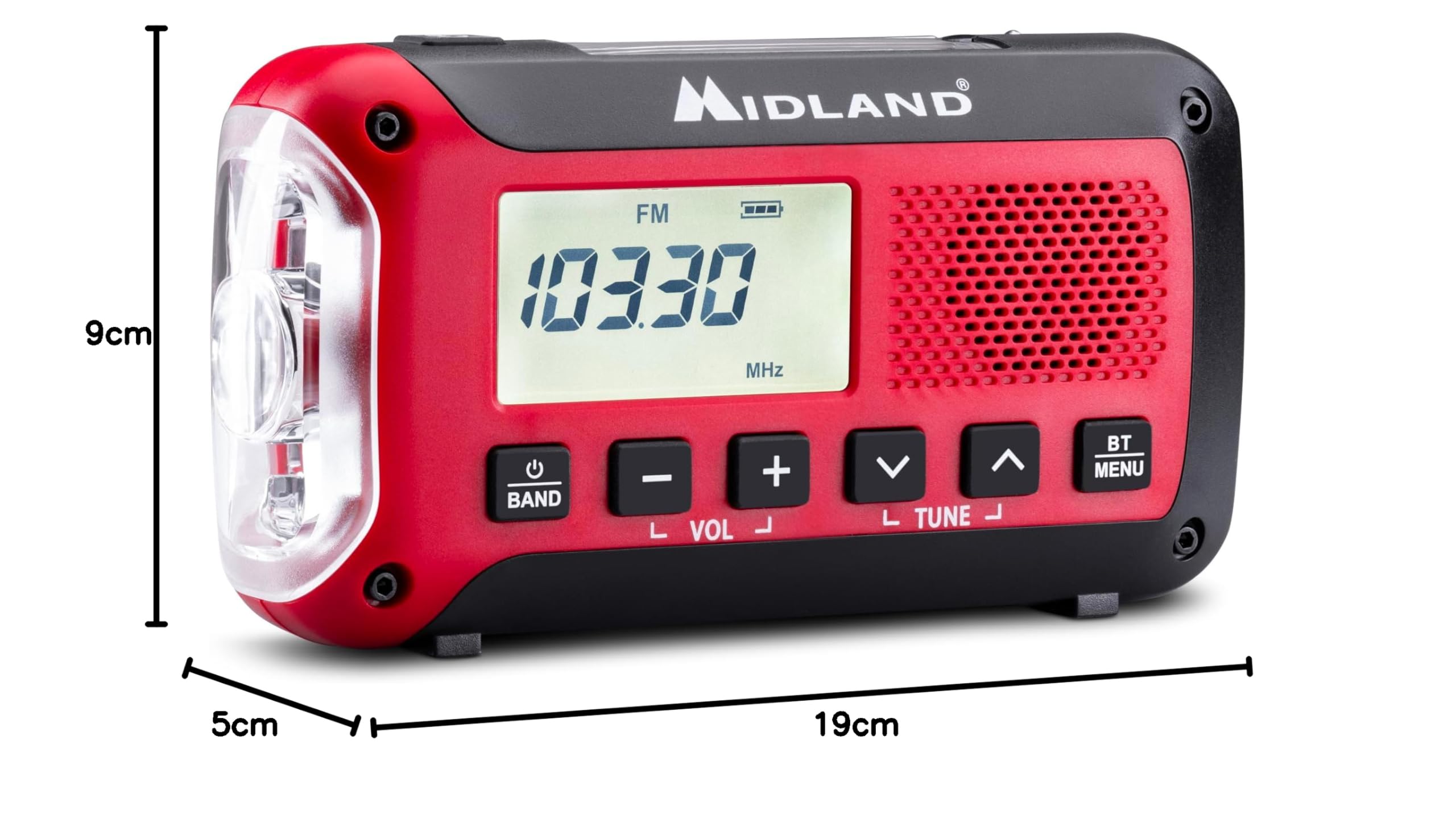 Midland ER250 BT radio di emergenza con Bluetooth, Power bank, radio e speaker BLUETOOTH: indispensabile nelle esperienze, perfetto per l'avventura